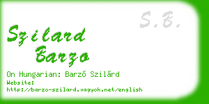 szilard barzo business card